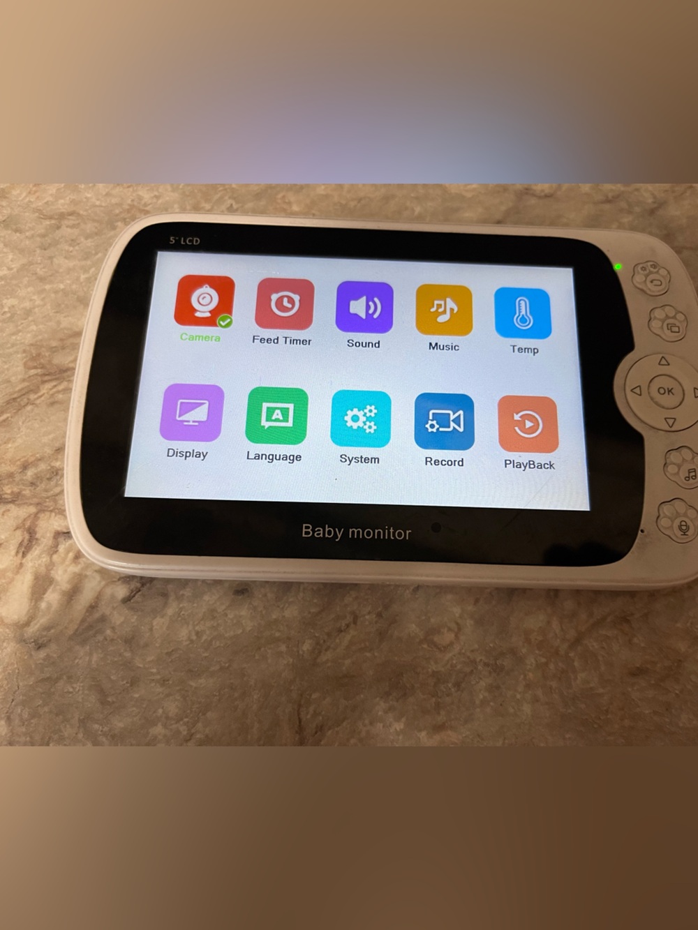 White Baby Monitor Digital LCD Screen
